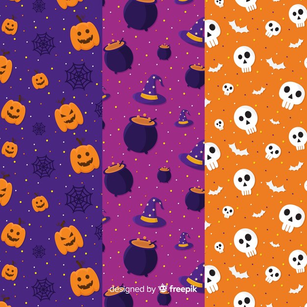 不気味なハロウィーンパーティーのパターンコレクション