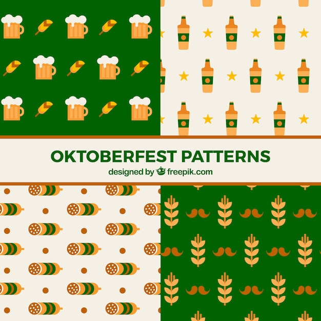 Free vector pattern collection with oktoberfest products