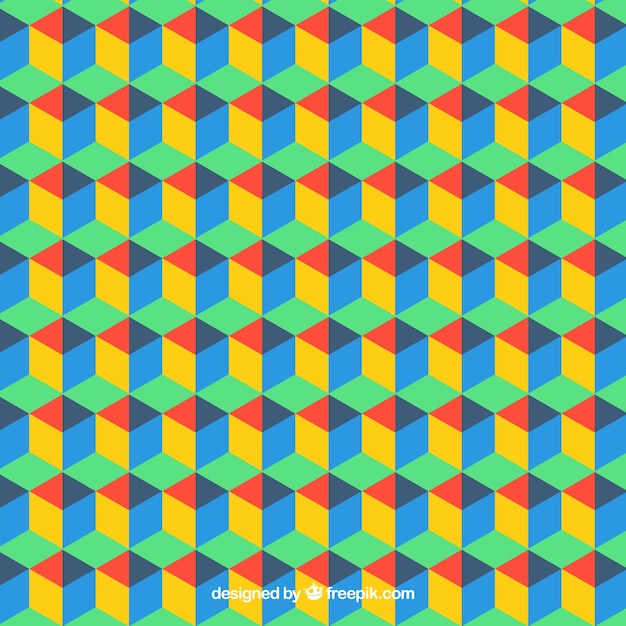 Pattern of colorful hexagons