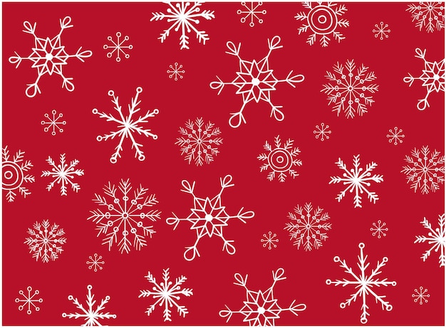 Free vector pattern composed of a variation of snowflakes shaped differently.