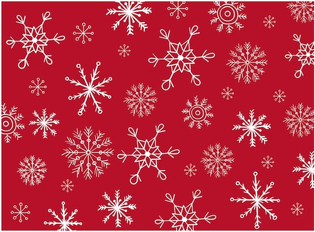 Free vector pattern composed of a variation of snowflakes shaped differently.