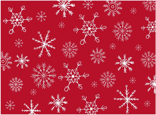 Pattern composed of a variation of snowflakes shaped differently.