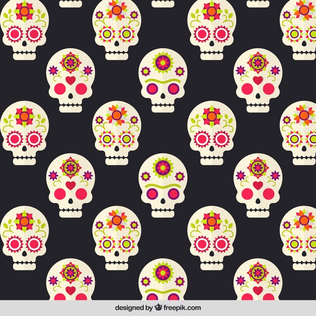 멕시코 두개골과 죽음의 날에 대 한 패턴