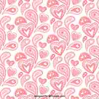 Free vector pattern of decorative hearts sketches