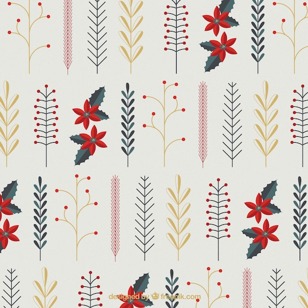 Pattern of decorative winter flowers