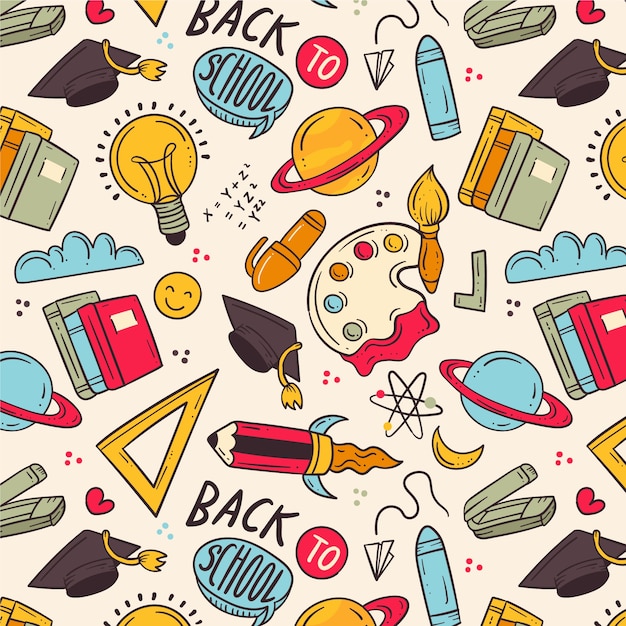 Free vector pattern design for back to school season