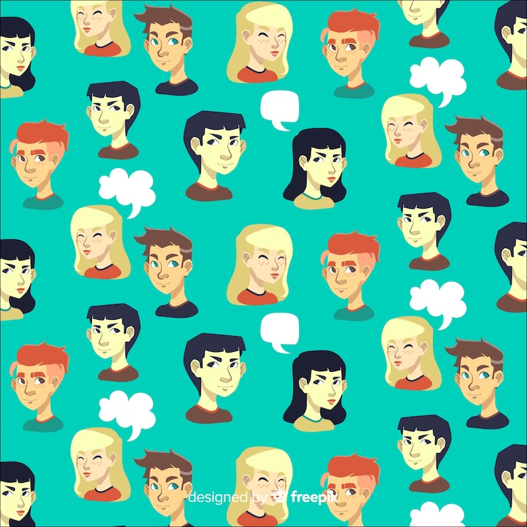Free Vector pattern of flat young people