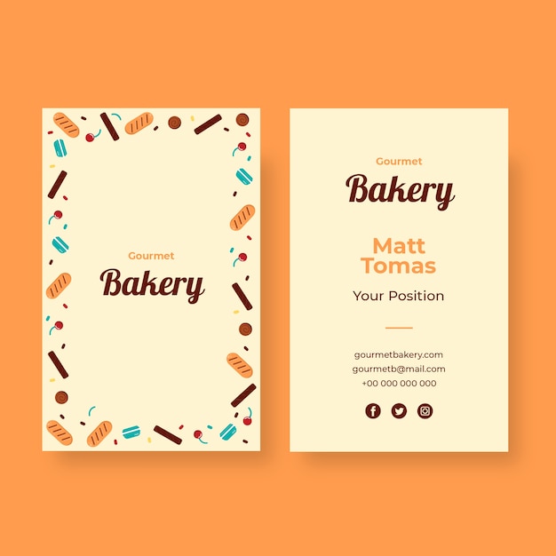 Pattern gourmet bakery business card