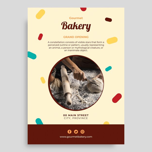 Pattern gourmet bakery poster template