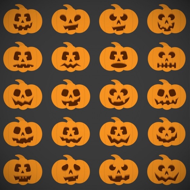 Free vector pattern for halloween with pumpkins