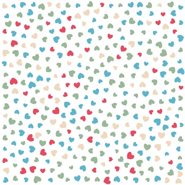 Pattern of hearts with different colors