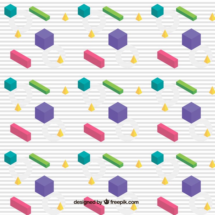 Free Vector pattern of isometric geometric shapes