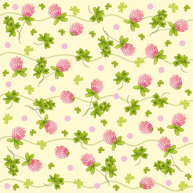 Free vector pattern of leaves and flowers