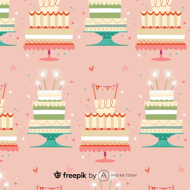 Бесплатное векторное изображение Шаблон свадебных тортов