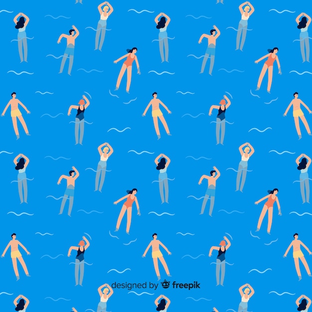 Free vector pattern of people at the beach