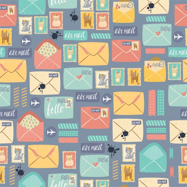 Free vector pattern postal stationery