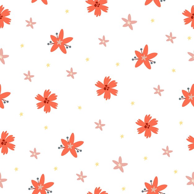 pattern red flowers