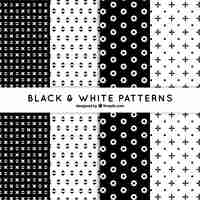 Free vector pattern set of abstract shapes in black and white