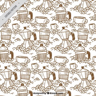 Pattern sketches of coffee maker and other elements