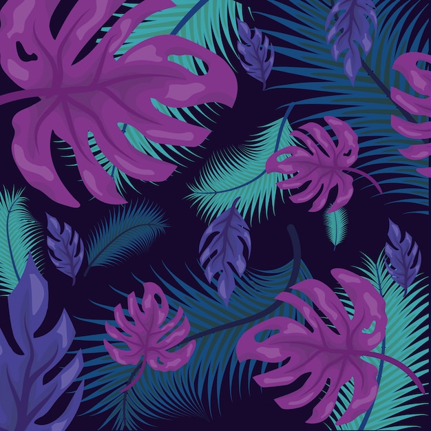 Pattern of tropical leaves