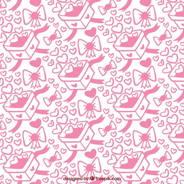 pattern of valentine gift boxes 