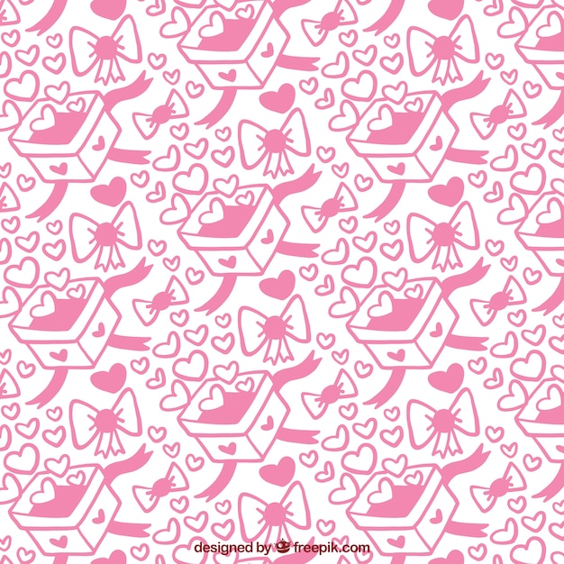 Free vector pattern of valentine gift boxes