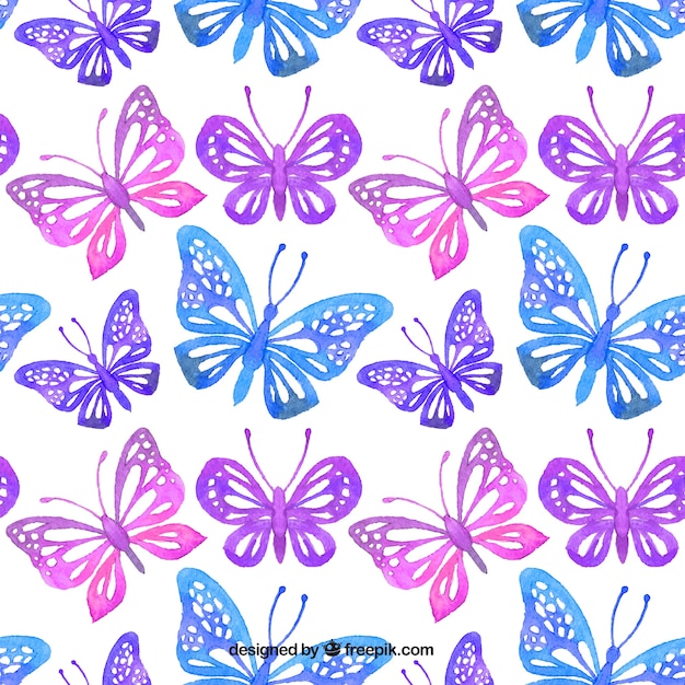 Free vector pattern of watercolor decorative butterflies