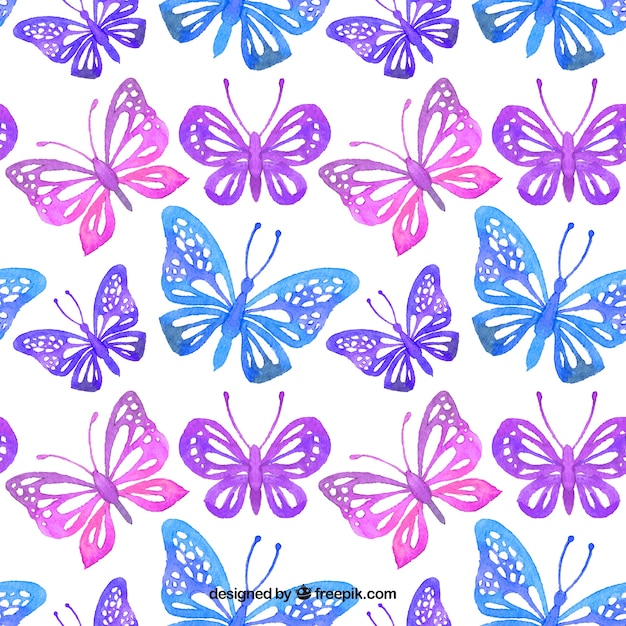 수채화 장식 나비 패턴