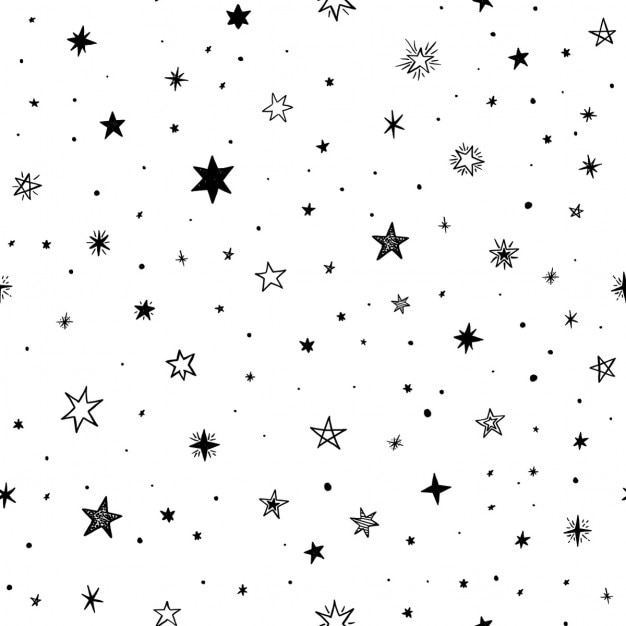 Pattern with black stars on a white background