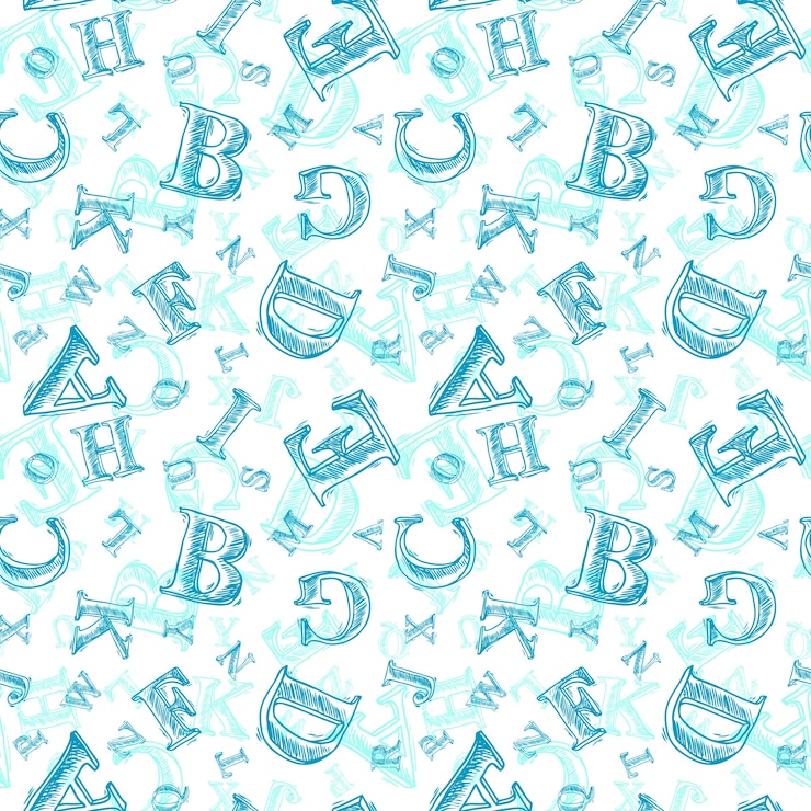 Free Vector pattern with blue letters