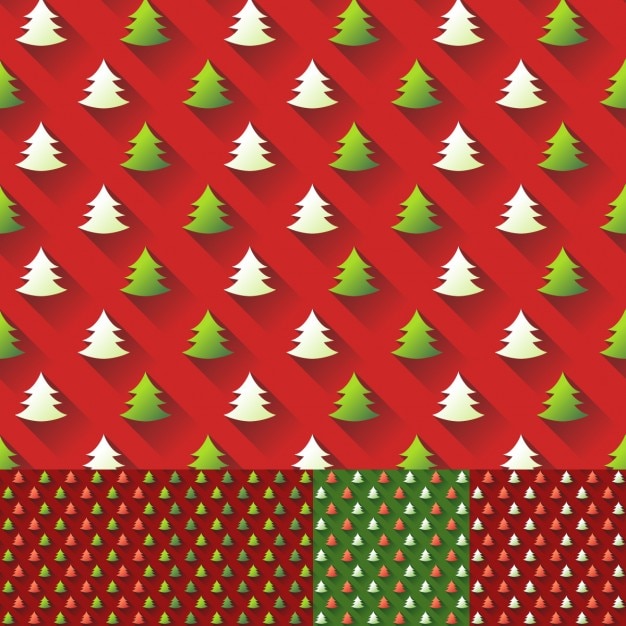 無料ベクター クリスマスツリーとパターン