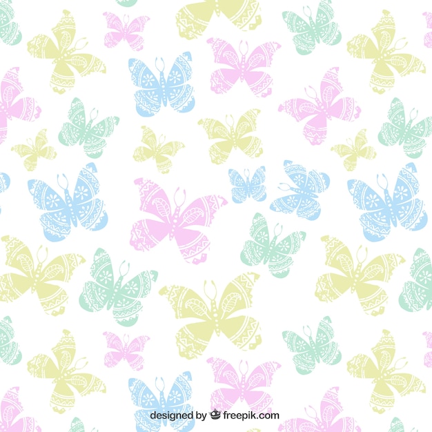 Vettore gratuito pattern con farfalle colorate