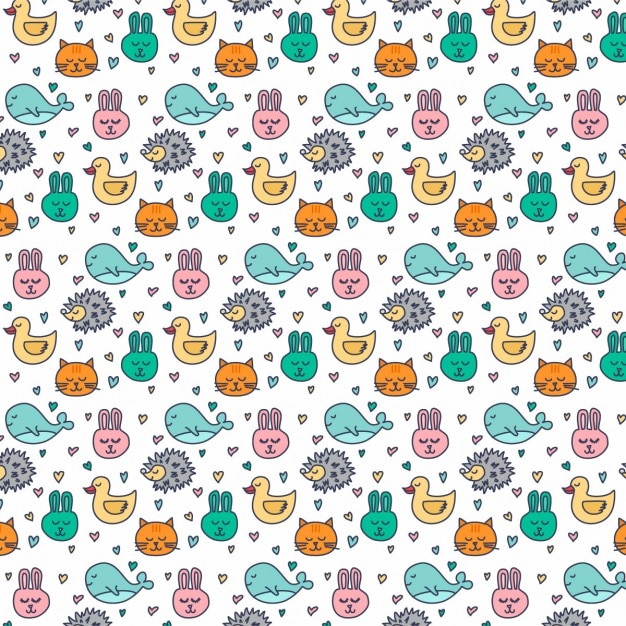 Pattern with cute animals