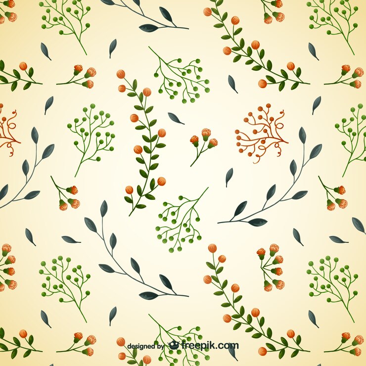 Free Vector pattern with delicate flowers