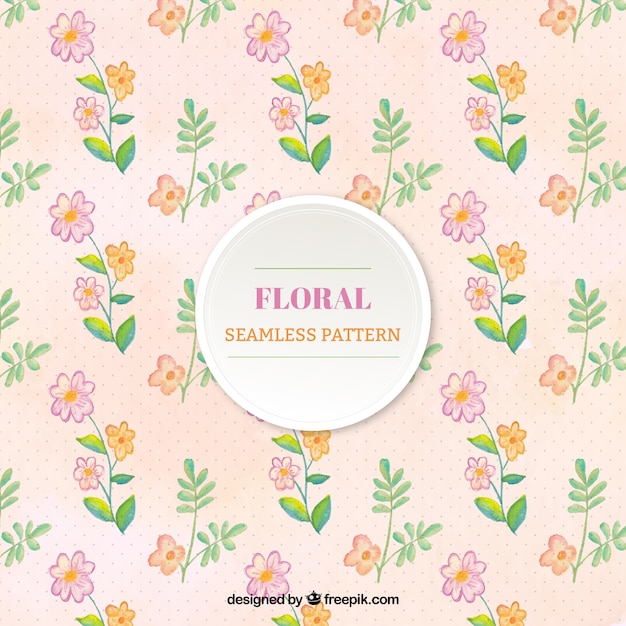 Pattern with flowers in pastel colors