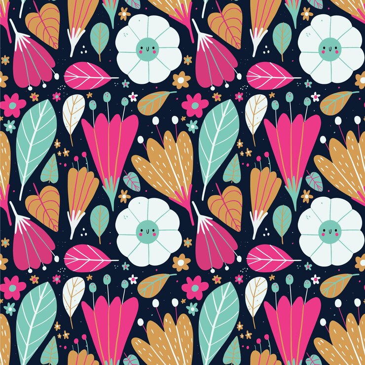 Free Vector pattern with flowers