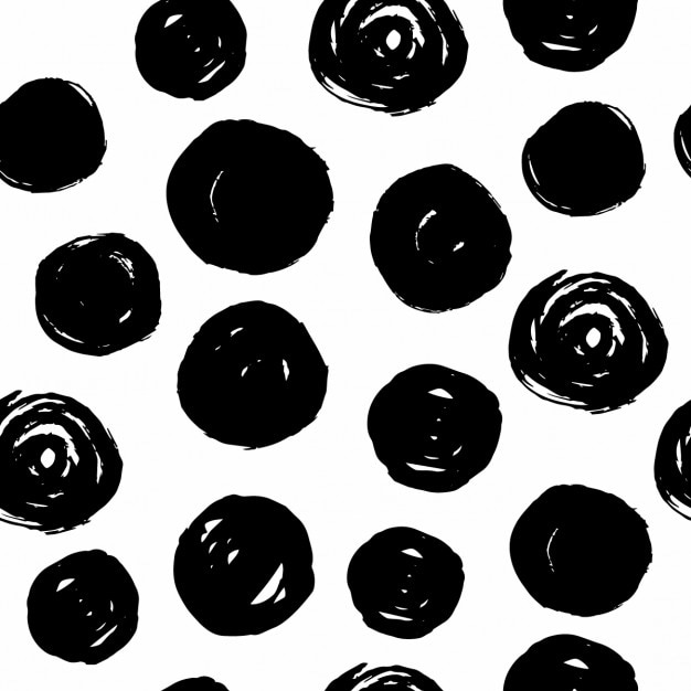 Vettore gratuito pattern con disegnati a mano puntini neri