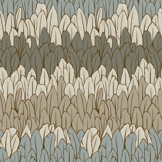 Free vector pattern with hand drawn feathers