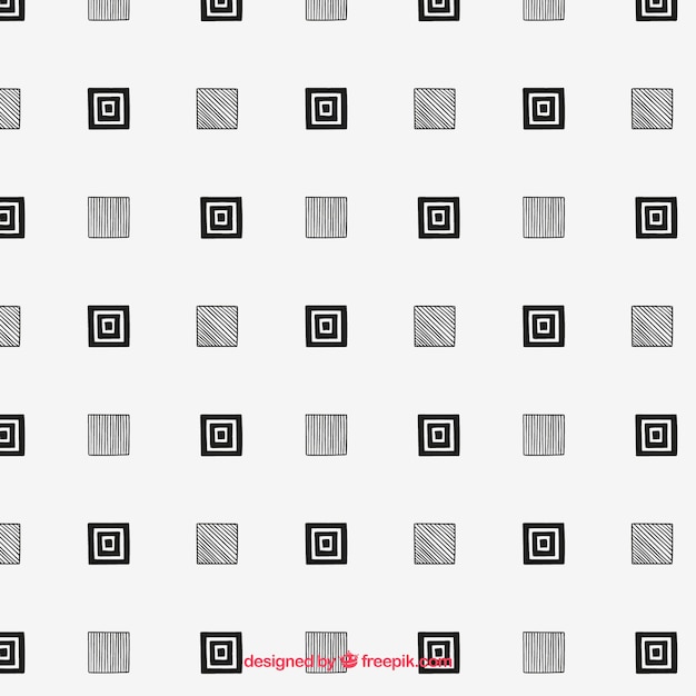 Бесплатное векторное изображение Шаблон с рисованной квадратов