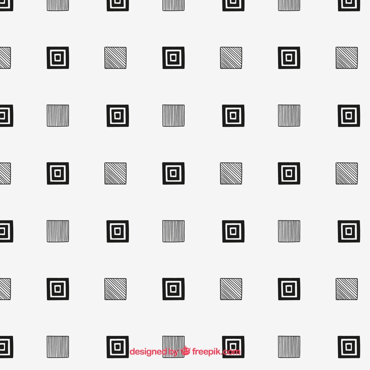 무료 Vector 손으로 그린 사각형 패턴