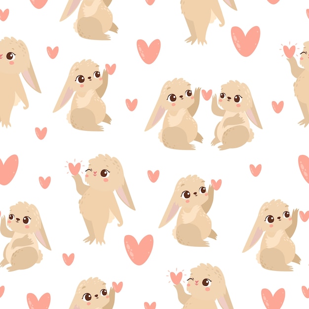 Pattern with hares in love