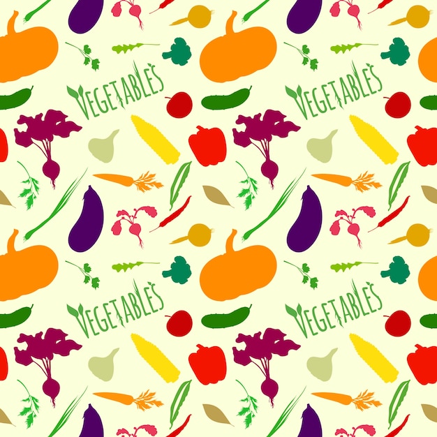 Pattern con cibo vegetariano