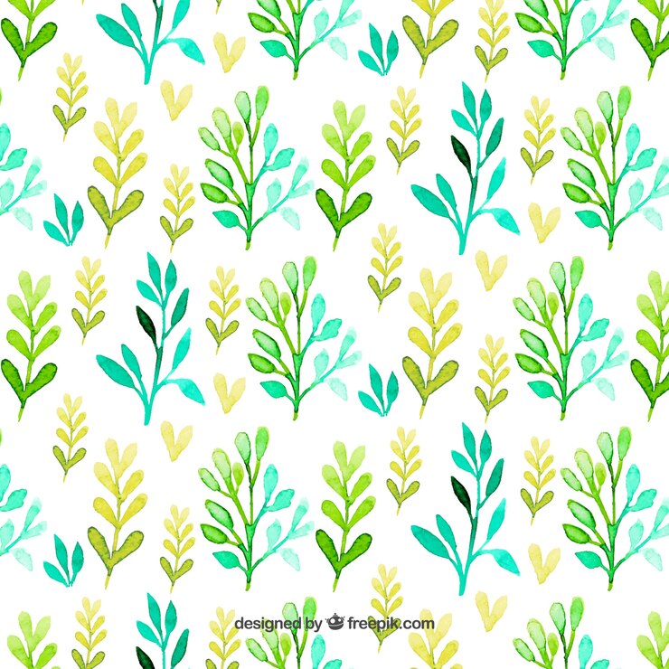 Free Vector pattern with watercolor leaves