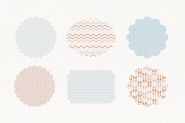 Free vector patterned pastel labels