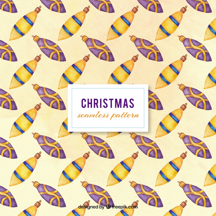 Free Vector patterns of baubles in watercolor effect