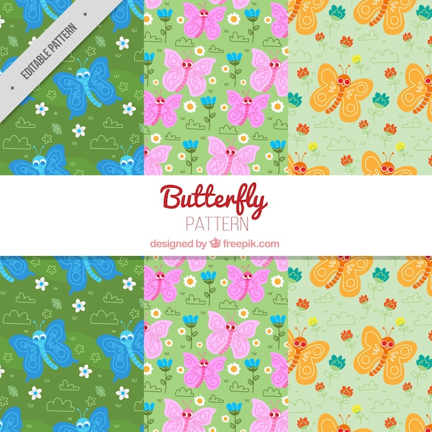 Patterns of butterflies and flowers