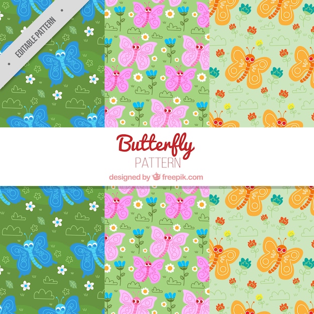 나비와 꽃의 패턴