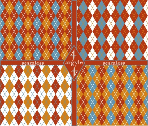 Free vector patterns collection with argyle