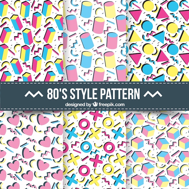 Free vector patterns of colored geometric shapes