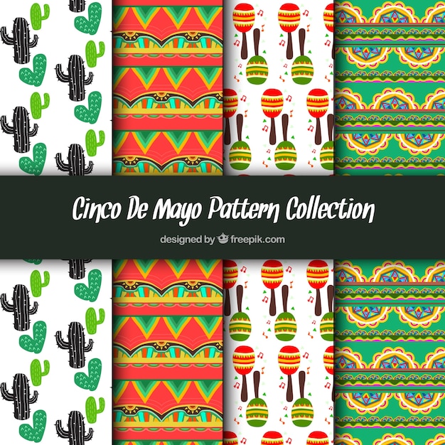 Free Vector patterns of colors with mexican elements